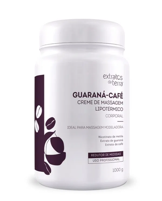Creme Guarana-café creme de massagem hiperêmico 1000 g